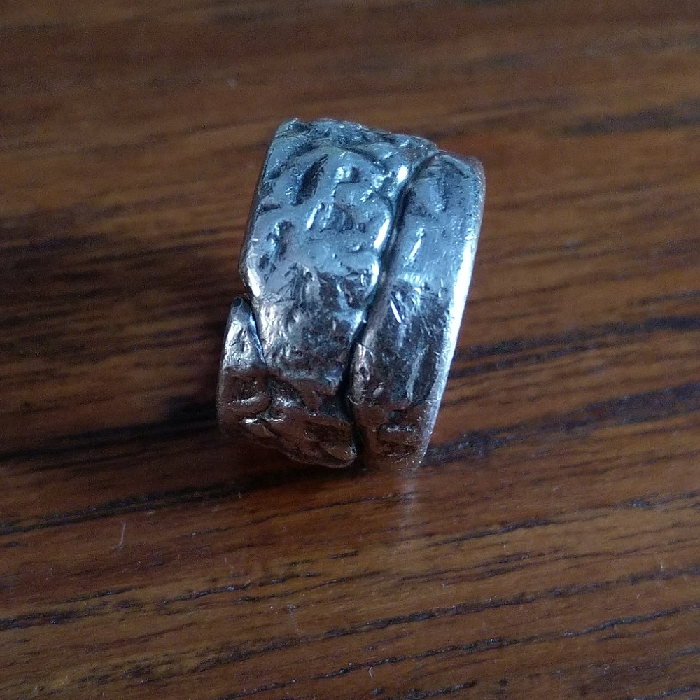 Silver Chunky Textured Ring